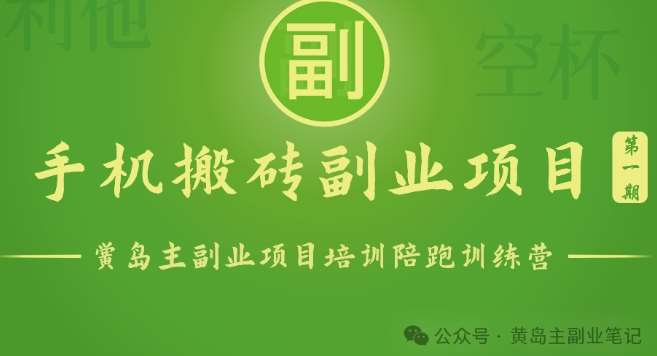 手机搬砖小副业项目训练营1.0，实测1小时收益50+，一部手机轻松日入100+