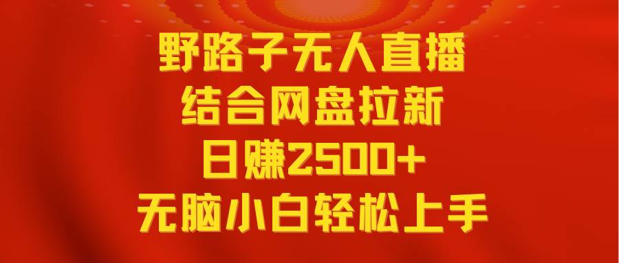 （9025期）无人直播野路子结合网盘拉新，日赚2500+多平台变现，小白无脑轻松上手操作